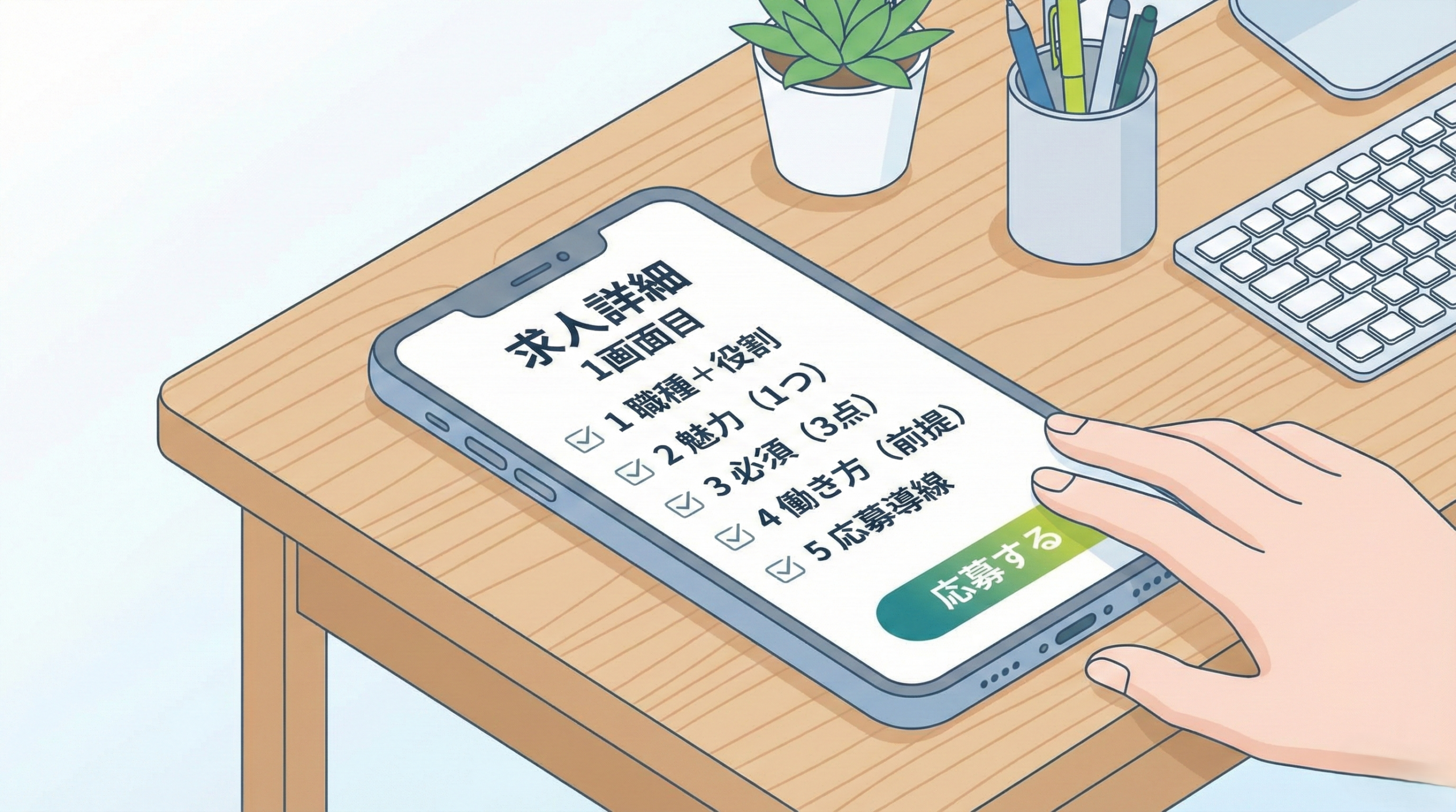 求人詳細の1画面目で、応募の質が決まる：最初に置くべき5項目