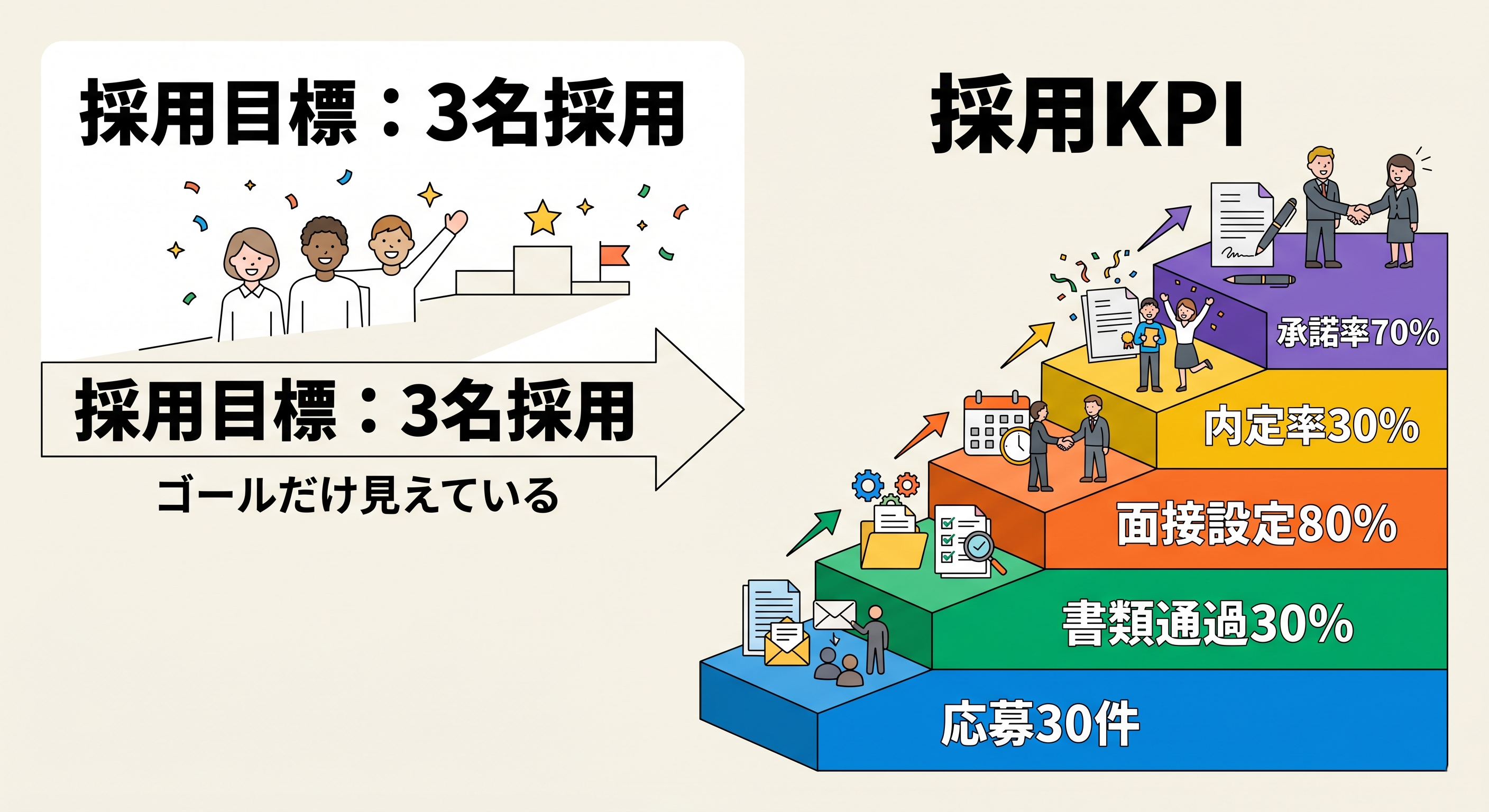 採用ファネルとKPIの関係図