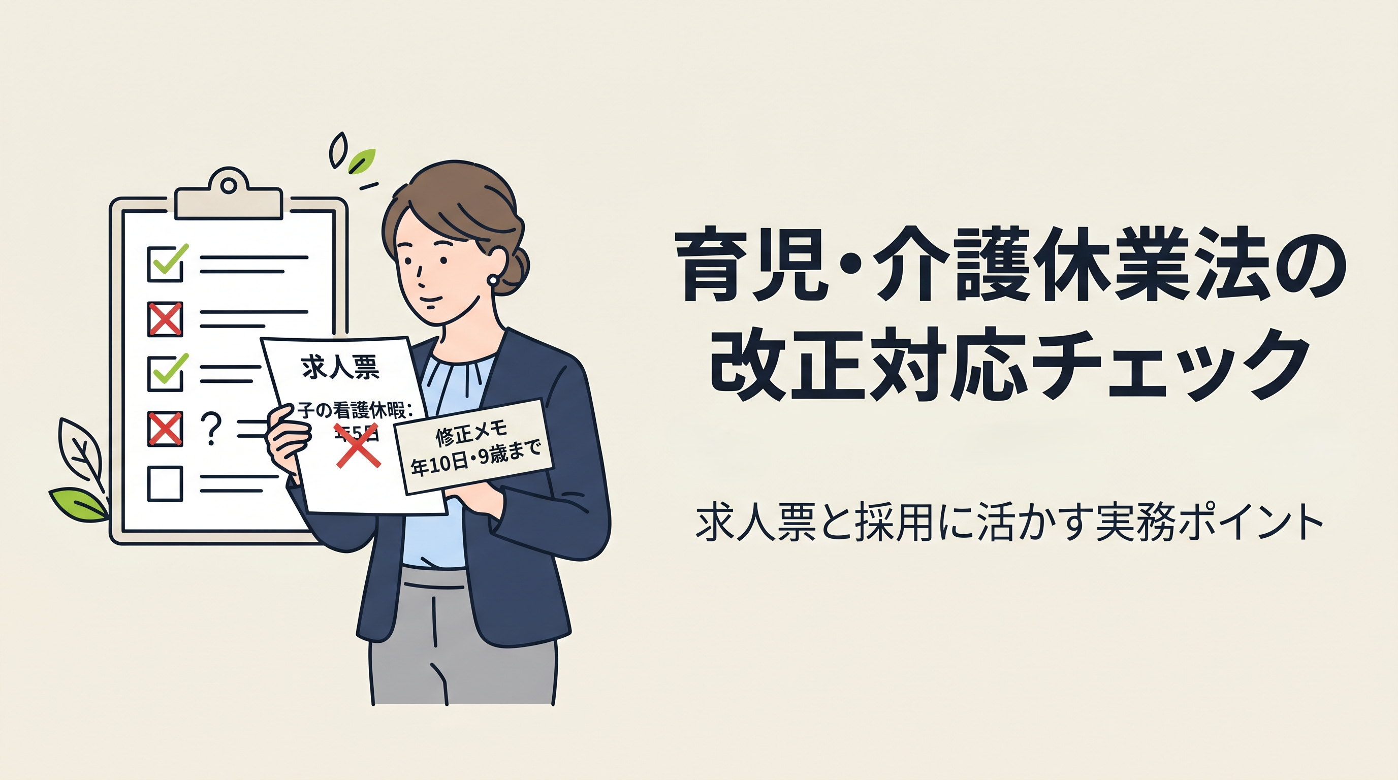 育児・介護休業法の改正対応チェック｜求人票と採用に活かす実務ポイント