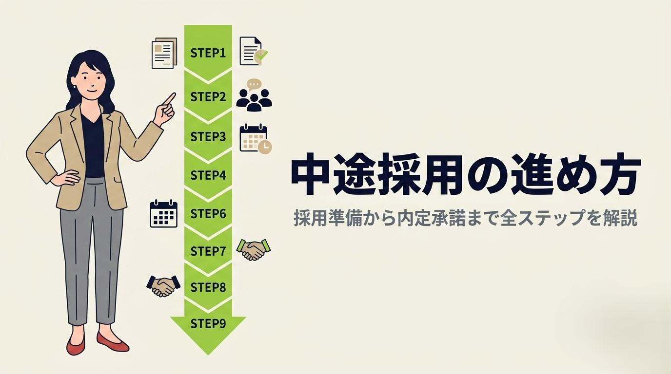 中途採用の進め方｜採用準備から内定承諾まで全ステップを解説