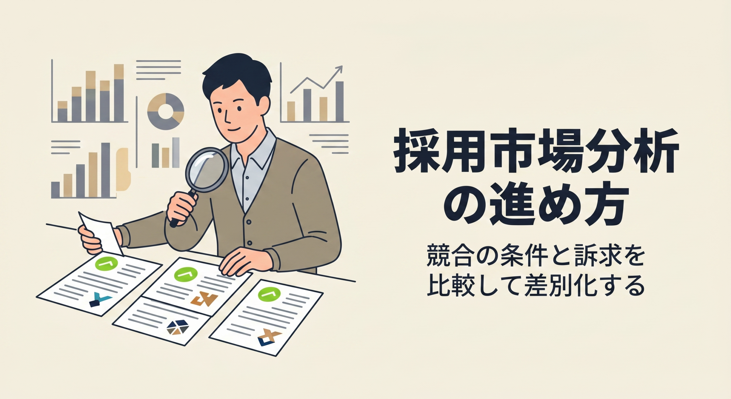 採用市場分析の進め方｜競合の条件と訴求を比較して差別化する