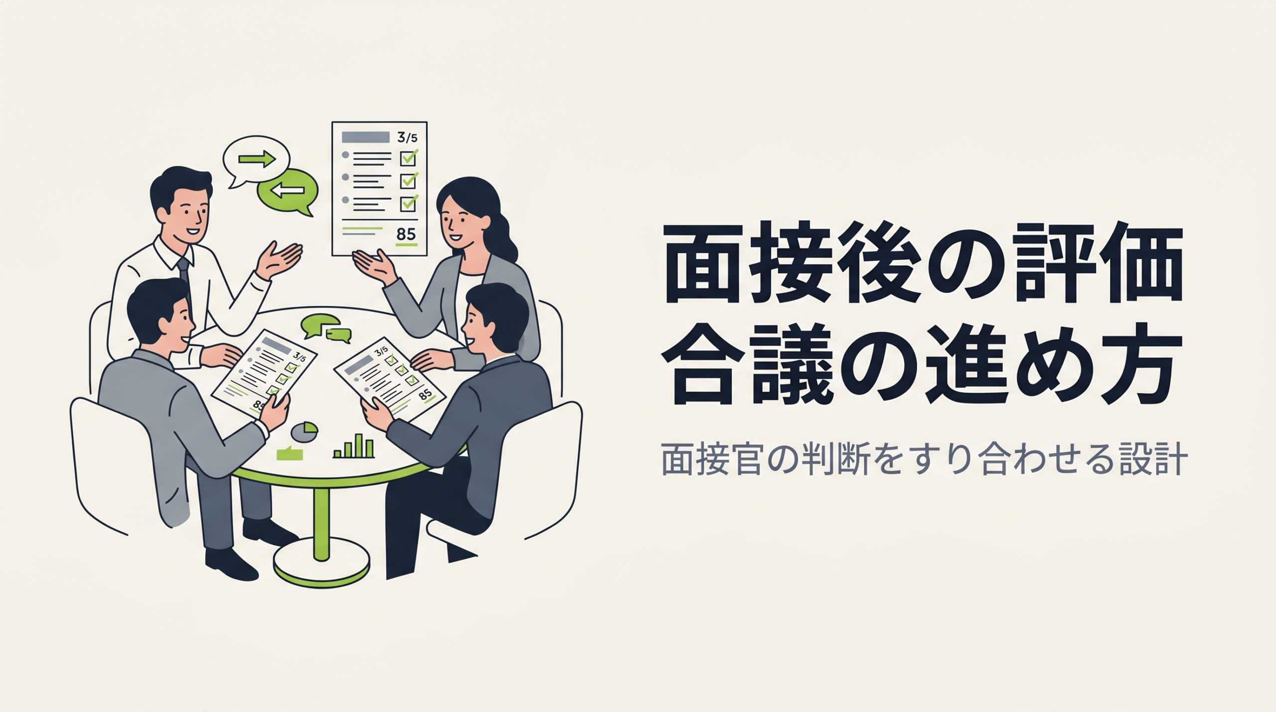 面接後の評価合議の進め方|面接官の判断をすり合わせる設計