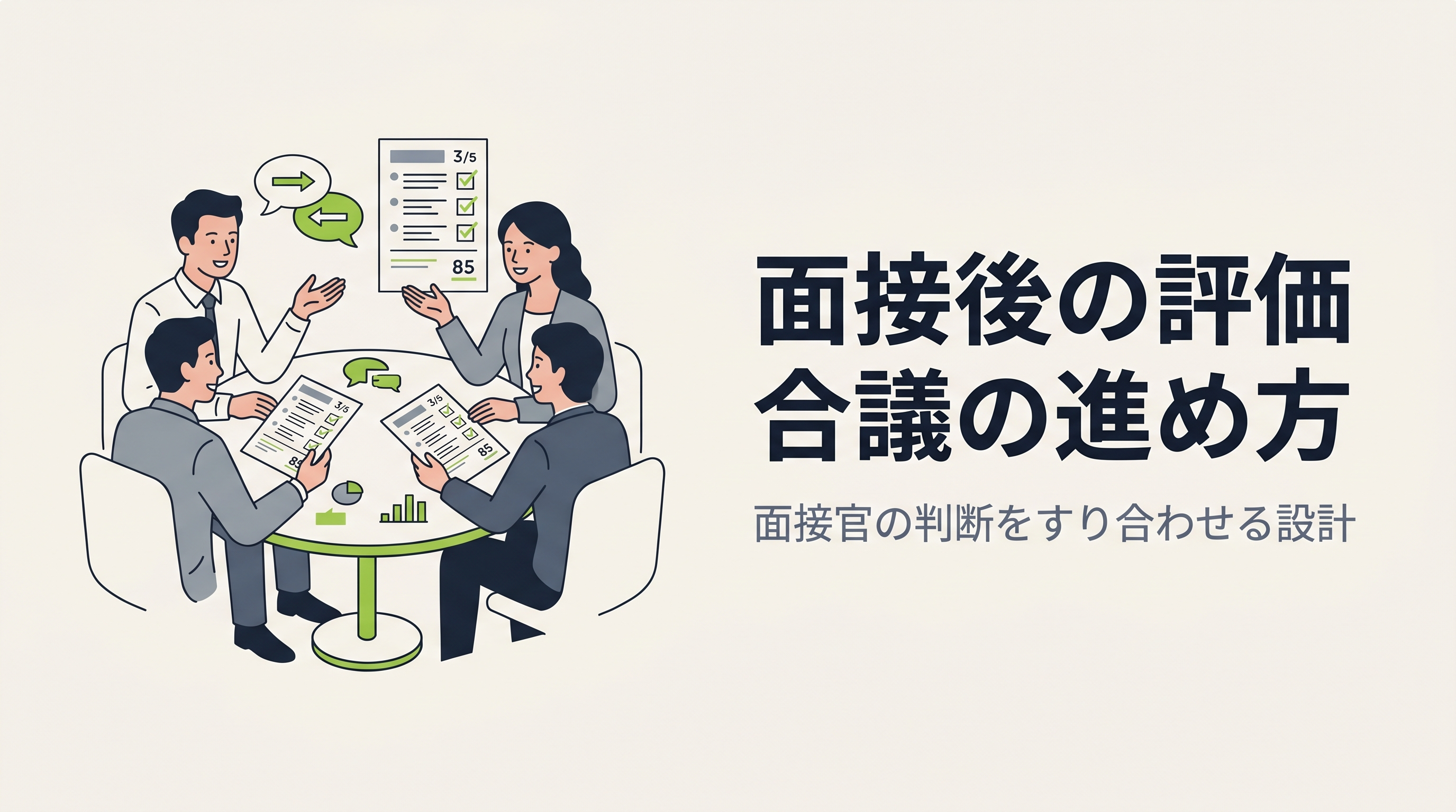 面接後の評価合議の進め方｜面接官の判断をすり合わせる設計