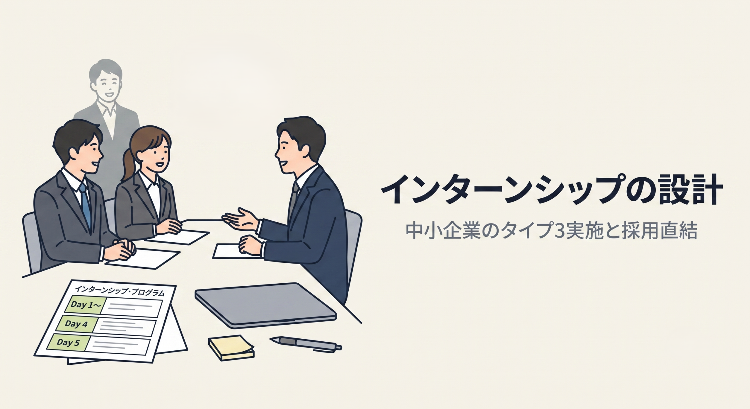 インターンシップの設計｜中小企業のタイプ3実施と採用直結