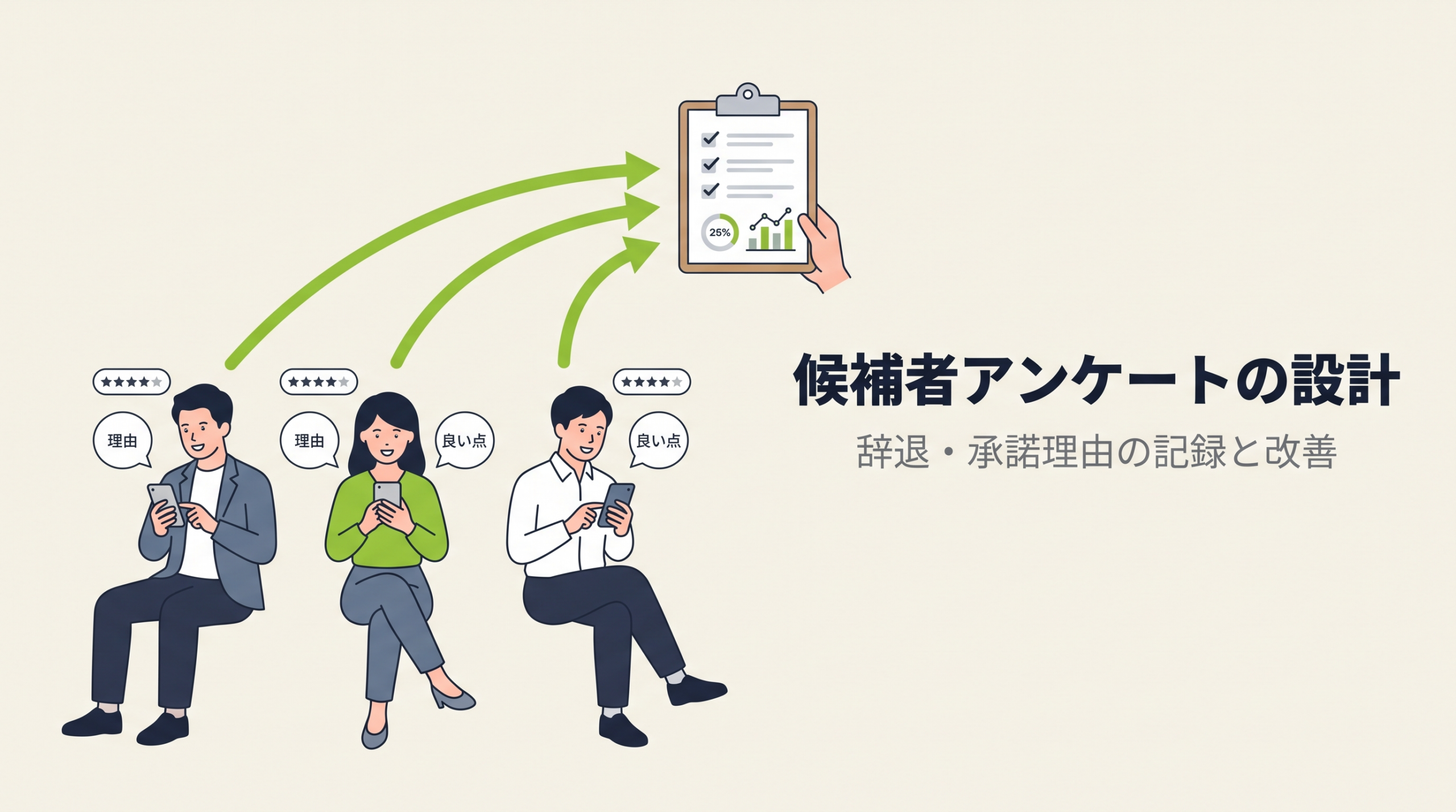 候補者アンケートの設計｜辞退・承諾理由の記録と改善