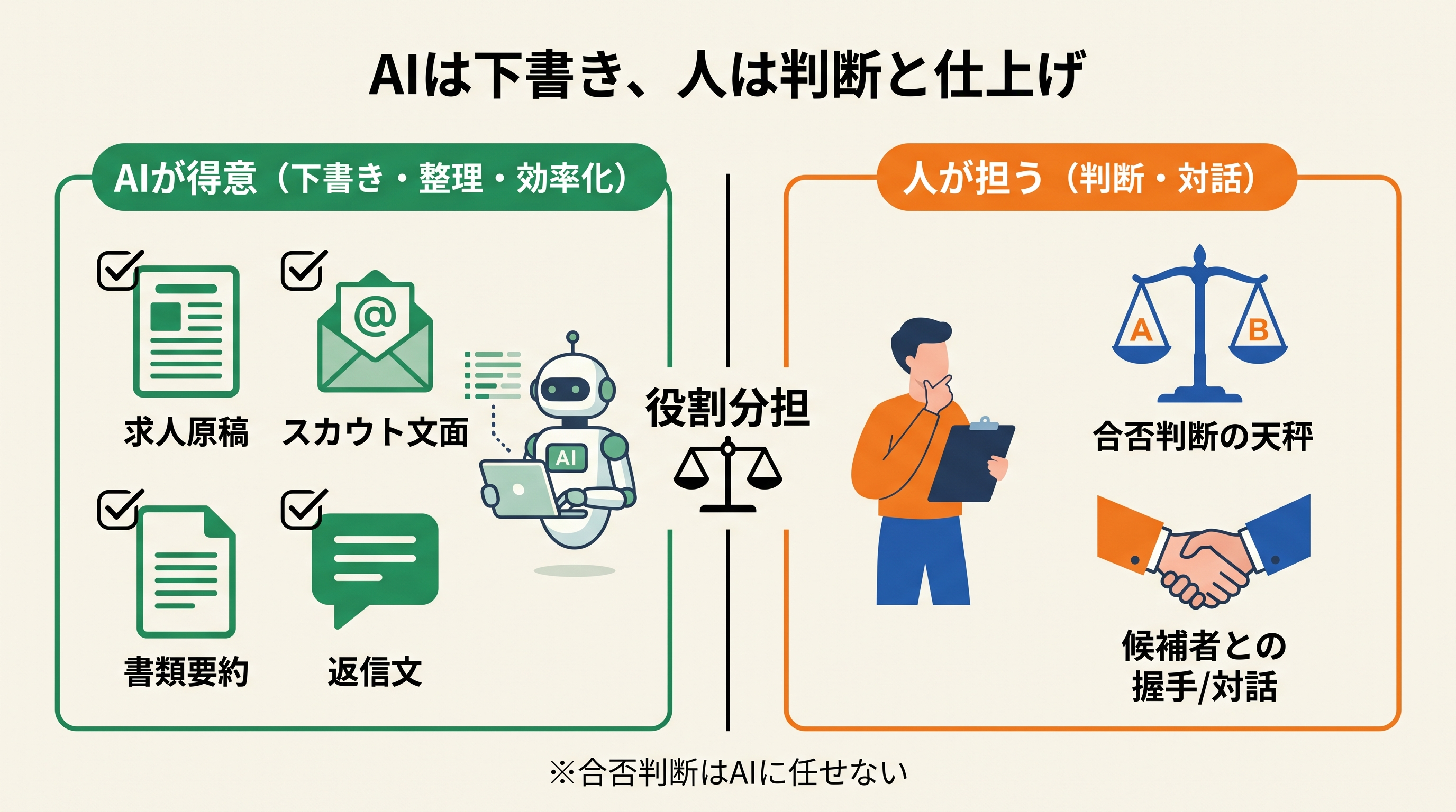 採用業務でAIが効く領域と、人が判断すべき領域の切り分け